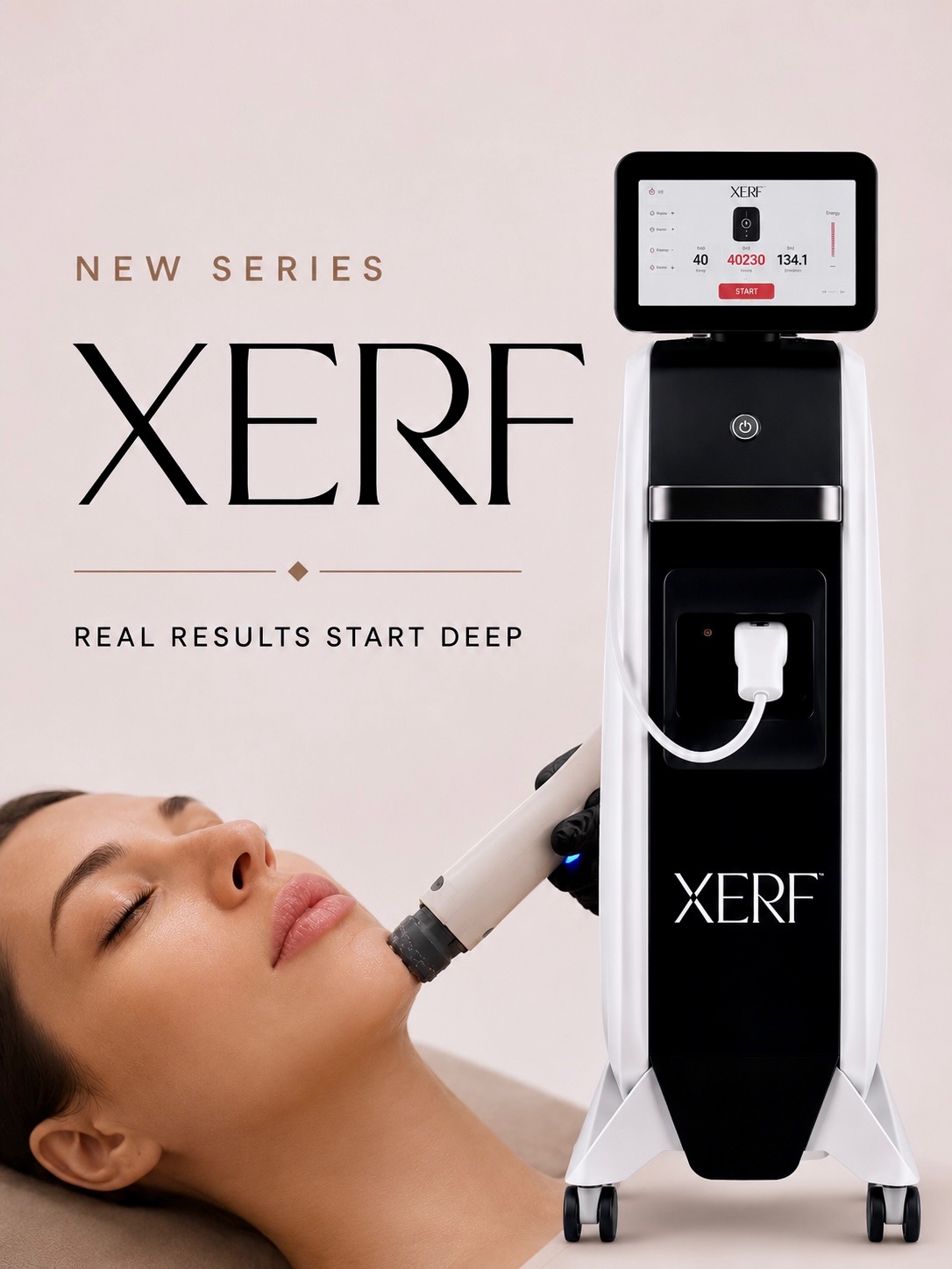 XERF New Series RF skin tightening device treatment at Top Beauty Center.